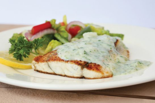 Fish with onion and parsley sauce recipe