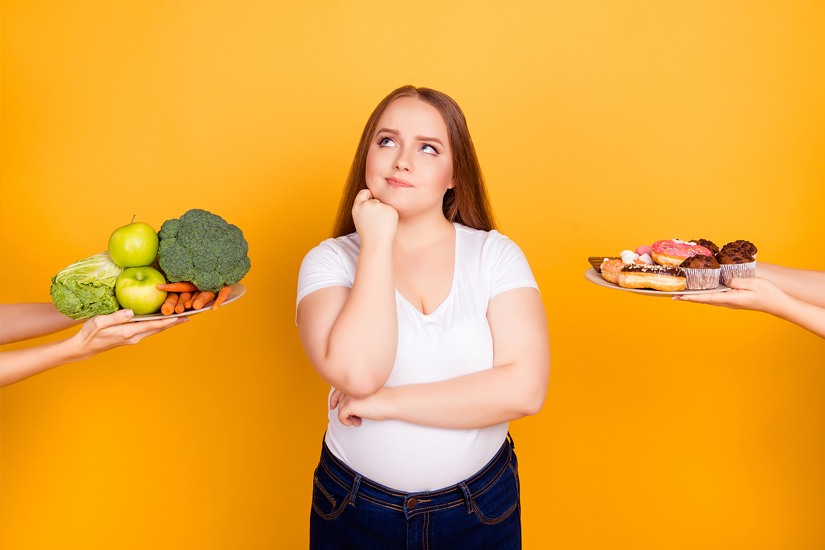 choice between healthy and unhealthy food