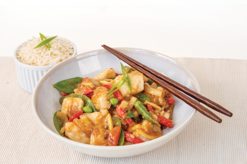 Ginger Fish and Snow Pea Stir Fry