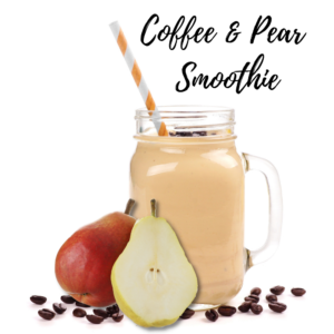 healthy coffee and pear smoothie